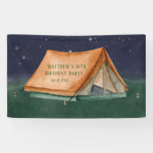 Tent Campout Sleepover Boy Birthday Party Spandoek (Horizontaal)