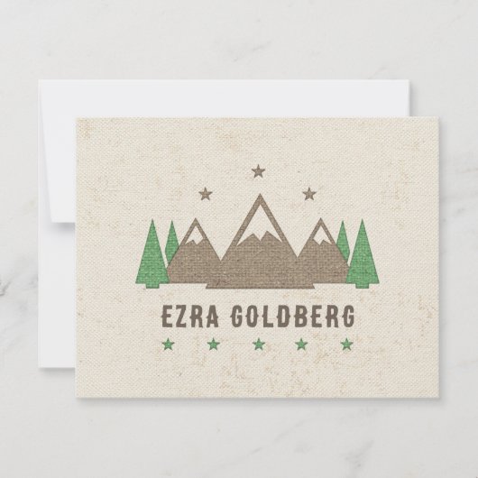 Tent Canvas Camping Bar Mitzvah Bedankkaart (Voorkant)