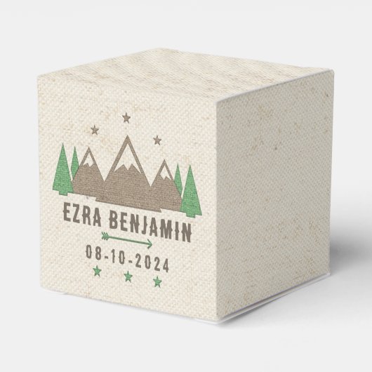 Tent Canvas Camping Bar Mitzvah gepersonaliseerd Bedankdoosjes (Achterkant)