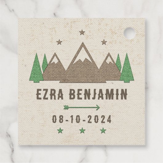 Tent Canvas Camping Bar Mitzvah gepersonaliseerd Bedankjes Labels (Achterkant)