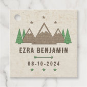 Tent Canvas Camping Bar Mitzvah gepersonaliseerd Bedankjes Labels (Voorkant)