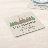 Tent Canvas Camping Bar Mitzvah gepersonaliseerd Kartonnen Onderzetters (Schuin)