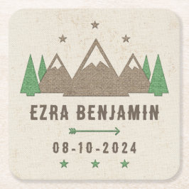 Tent Canvas Camping Bar Mitzvah gepersonaliseerd Kartonnen Onderzetters