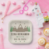 Tent Canvas Camping Bar Mitzvah gepersonaliseerd Papieren Bordje (Feest)