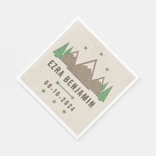 Tent Canvas Camping Bar Mitzvah gepersonaliseerd Servet (Hoek)