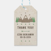 Tent Canvas Camping Bar Mitzvah Gepersonaliseerde  Cadeaulabel (Voorkant)