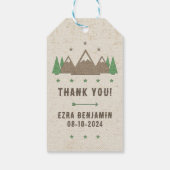 Tent Canvas Camping Bar Mitzvah Gepersonaliseerde  Cadeaulabel (Achterkant)
