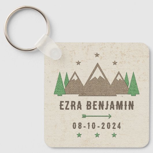 Tent Canvas Camping Bar Mitzvah Gepersonaliseerde Sleutelhanger (Voorkant)