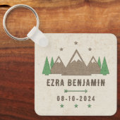 Tent Canvas Camping Bar Mitzvah Gepersonaliseerde Sleutelhanger (Voorkant)