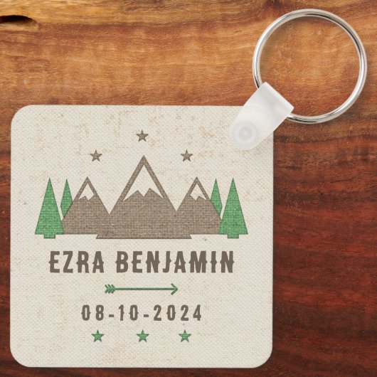 Tent Canvas Camping Bar Mitzvah Gepersonaliseerde  Sleutelhanger (Achterkant)