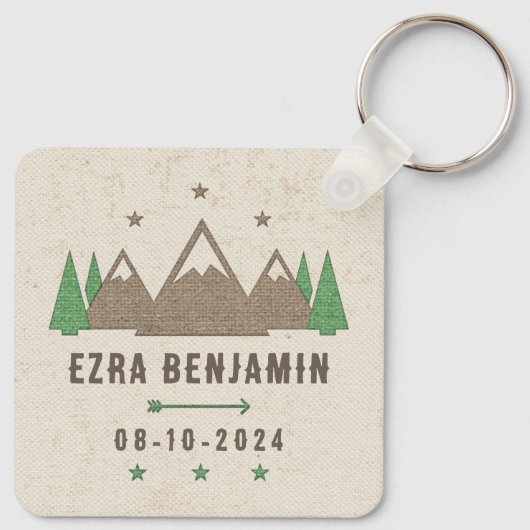 Tent Canvas Camping Bar Mitzvah Gepersonaliseerde  Sleutelhanger (Achterkant)