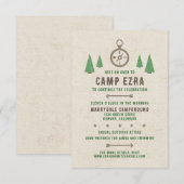 Tent Canvas Camping Bar Mitzvah Receptie Informatiekaartje (Voorkant / Achterkant)