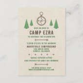 Tent Canvas Camping Bar Mitzvah Receptie Informatiekaartje (Voorkant)