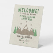 Tent Canvas Camping Bar Mitzvah Welkom Reclamebord Met Voetstuk (Voorkant)