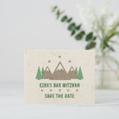 Tent Canvas Kamperen Bar Mitswa Save the Date Briefkaart (Staand voorkant)