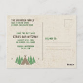 Tent Canvas Kamperen Bar Mitswa Save the Date Briefkaart (Achterkant)