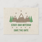 Tent Canvas Kamperen Bar Mitswa Save the Date Briefkaart (Voorkant)