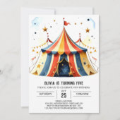 Tent Custom Waterverf Circus Verjaardag Kaart (Voorkant)