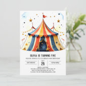 Tent Custom Waterverf Circus Verjaardag Kaart (Staand voorkant)