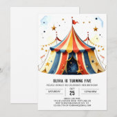 Tent Custom Waterverf Circus Verjaardag Kaart (Voorkant / Achterkant)