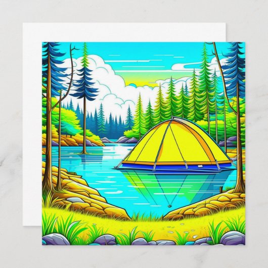 Tent Drijvend op het Meer Camping Thema (Voorkant / Achterkant)