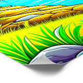 Tent Drijvend op het Meer Camping Thema Poster (Hoek)