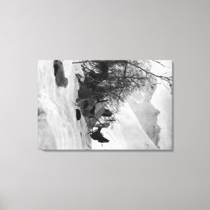 Tent en bezittingen van Explorer op Camp Site Canvas Afdruk