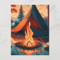 Tent en Campfire  Kleuren Kunst