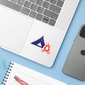 Tent en kampvuur sticker (Laptop met iPhone)
