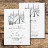 Tent en Lantern Camping Sketch All in One Wedding Kaart