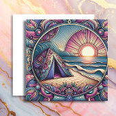 tent en zonsopgang op een camping kaart