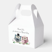 Tent Favor Box met Schattigee Bruiloft Uilen Kunst Bedankdoosjes (Achterkant)