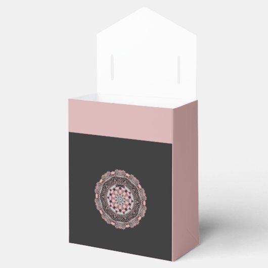 Tent Favoriet Box Roos en zwart Bedankdoosjes (Geopend)