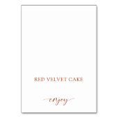 Tent Food Label Bruiloft Buffet Terracotta Roest Kaart (Voorkant)