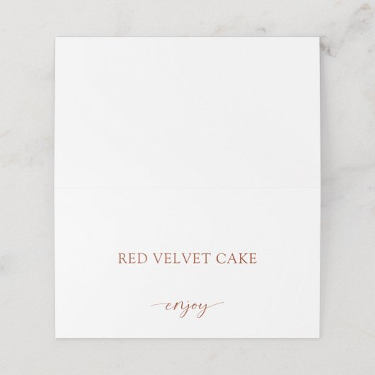 Tent Food Label Bruiloft Buffet Terracotta Roest Plaatskaartje (Buitenkant ongevouwen)