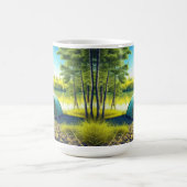 Tent in een prachtig bos bij een meer koffiemok (Center)