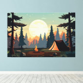 Tent in het bos canvas afdruk (Insitu (Houten vloer))