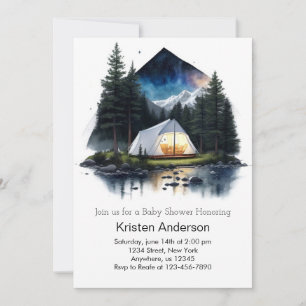 Tent in het Starlight Adventure Baby shower Kaart