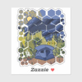 Tent Kamperen in de bergen Sticker (Vel)