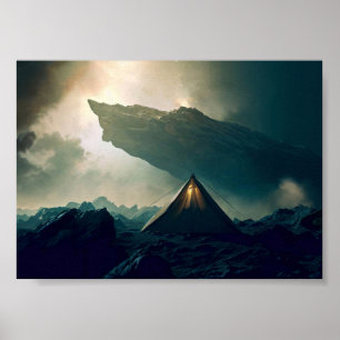 Tent Kamperen in Deep Space Poster