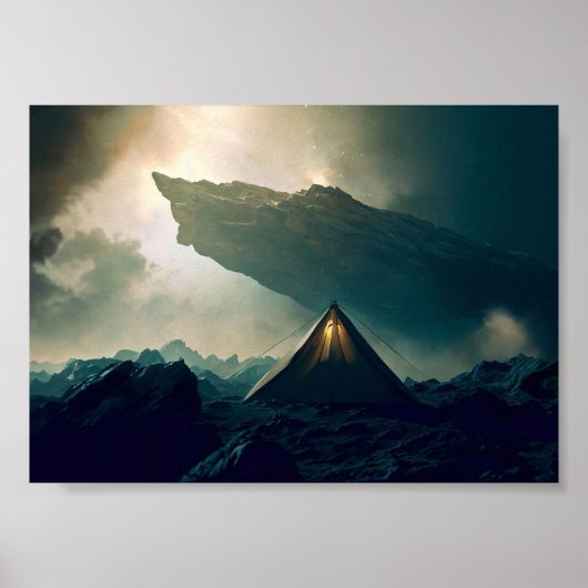 Tent Kamperen in Deep Space Poster (Voorkant)