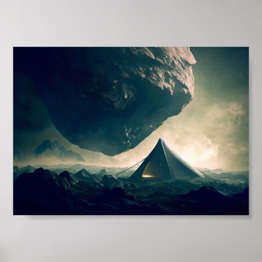 Tent Kamperen in Deep Space Poster (Voorkant)