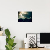Tent Kamperen in Deep Space Poster (Thuiskantoor)