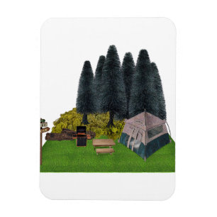 Tent kamperen in het bos magneet