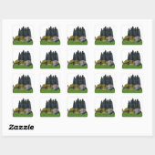 Tent kamperen in het bos vierkante sticker (Vel)