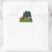 Tent kamperen in het bos vierkante sticker (Tas)