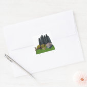 Tent kamperen in het bos vierkante sticker (Envelop)