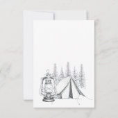 Tent, Lantern en Woodland Sketch Camping Wedding Bedankkaart (Achterkant)