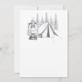 Tent, Lantern en Woodland Sketch Camping Wedding Kaart (Achterkant)