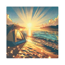 Tent op een strand Camping Thema